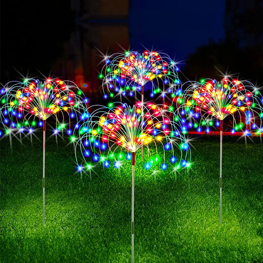 Solar LED Firework Fairy Lights Outdoor Garden Decoration Lawn Pathway Lights For Patio Yard Party Christmas Wedding Decor