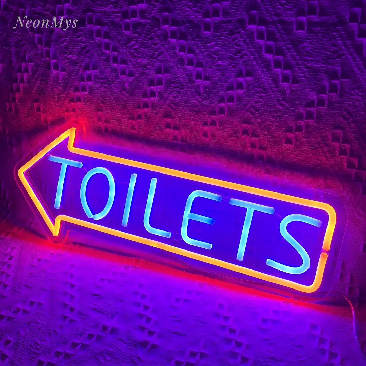 Toilets Neon Sign Washroom Entrance Arrow Directional Logo for Outside Party Bar Gaming Led Light Store Hangs Signs Wall Decor