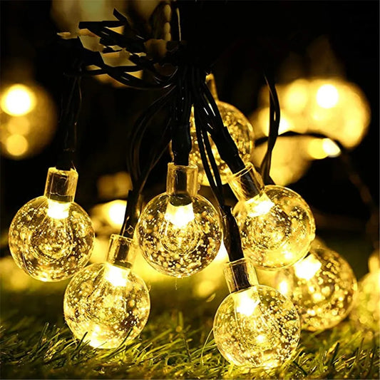 100 LED Solar Light Outdoor IP65 Waterproof String Fairy Crystal Ball Lamps Solar Garden Garlands Christmas Decoration 12M