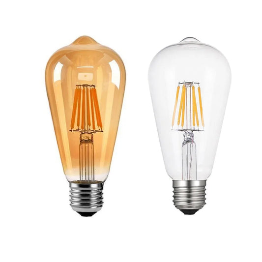 ST64 LED 6W 10W 12W 20W 2700K Gold Filament Bulb E27 B22 Light 220V 110V Vintage COB Lamp Retro Gold Glass Appearance