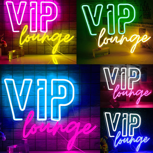 Ineonlife Neon Light VIP Lounge Illuminated Lamps Pink Led Neon Flex Aesthetic Decoration Restaurant ART Wedding Guests Sign