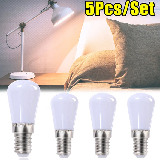 5/1Pcs LED Refrigerator Light Bulbs Mini E14/E12 Replacement Halogen Screw Bulbs For Kitchen Bedroom Sewing Machine Night Light