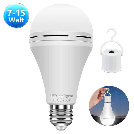 E27 Rechargeable LED Lamp Bulbs 7W 9W 12W 15W High Brightness Emergency Light Bulb Outdoor Camping Fishing Portable Lamps Lights