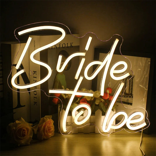 Bride To Be Wedding Neon Sign Light Party Store Decor Light Mural Romantic Valentine's Day Wall Decoration Neon LED Light USB