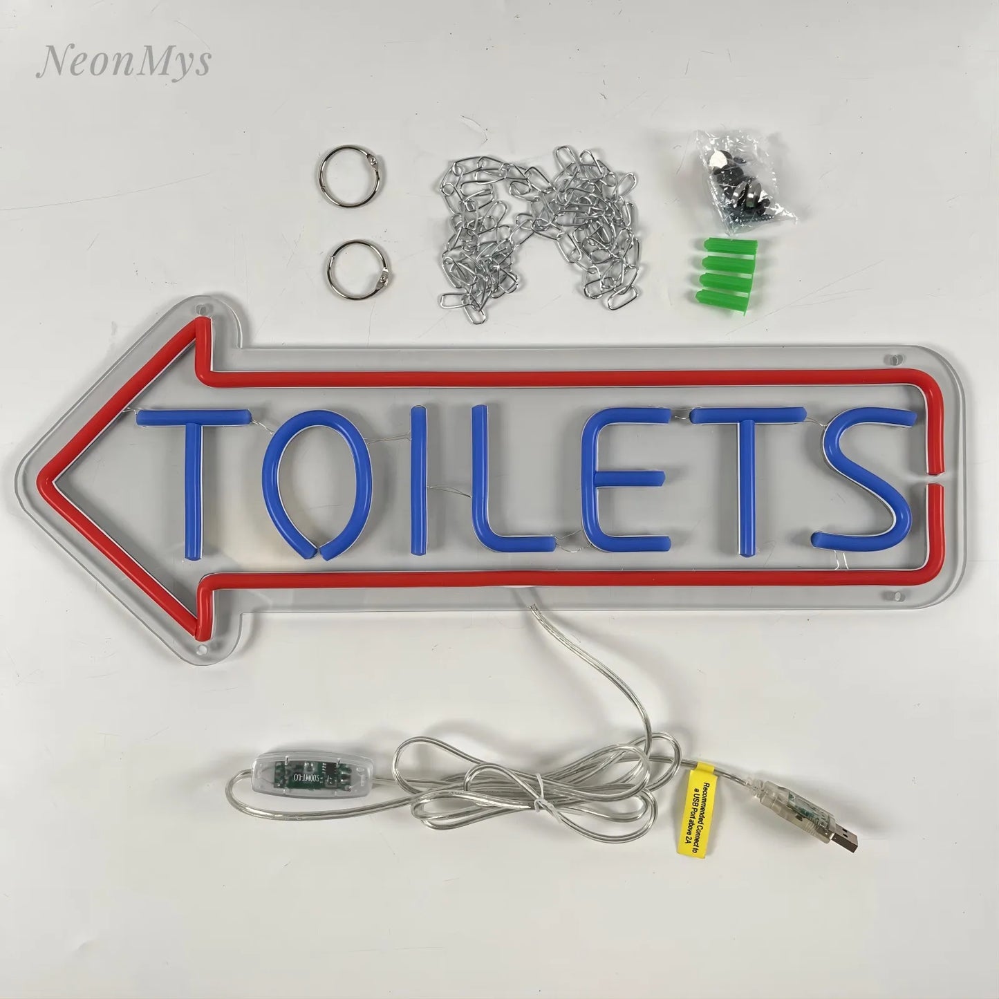 Toilets Neon Sign Washroom Entrance Arrow Directional Logo for Outside Party Bar Gaming Led Light Store Hangs Signs Wall Decor