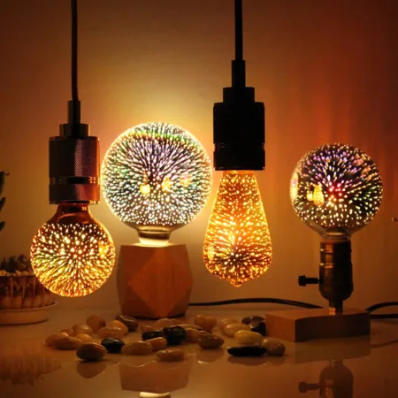 Illuminate Your Space with Flaming Fireworks Effect 3D LED E27 Bulb